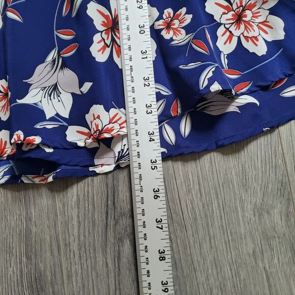 Yumi Kim Wrap Dress Silk XS Blue Floral Whimsi Garden Party Flirty Cottagecore - Picture 8 of 10